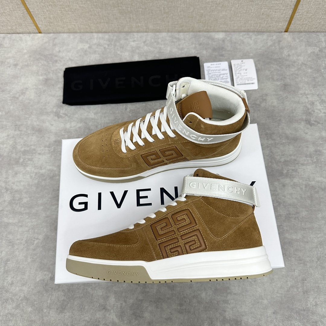 GVX新品GIVENCH*纪梵-希G4系列高帮运动鞋高帮靴官方5,890进口光滑牛皮系带拼接撞色设计踝部