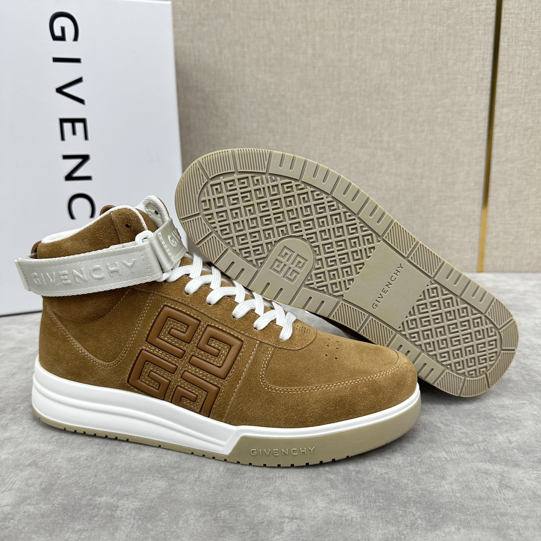 GVX新品GIVENCH*纪梵-希G4系列高帮运动鞋高帮靴官方5,890进口光滑牛皮系带拼接撞色设计踝部