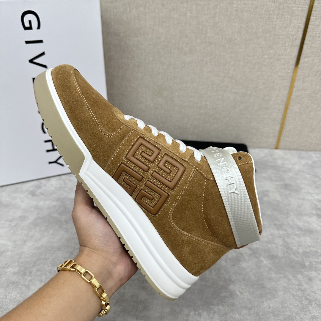 GVX新品GIVENCH*纪梵-希G4系列高帮运动鞋高帮靴官方5,890进口光滑牛皮系带拼接撞色设计踝部