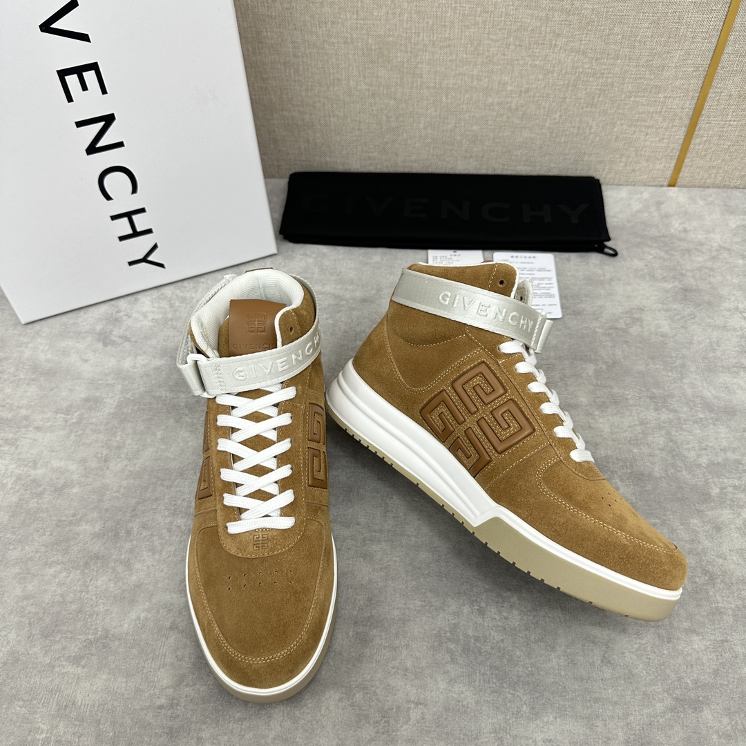 GVX新品GIVENCH*纪梵-希G4系列高帮运动鞋高帮靴官方5,890进口光滑牛皮系带拼接撞色设计踝部