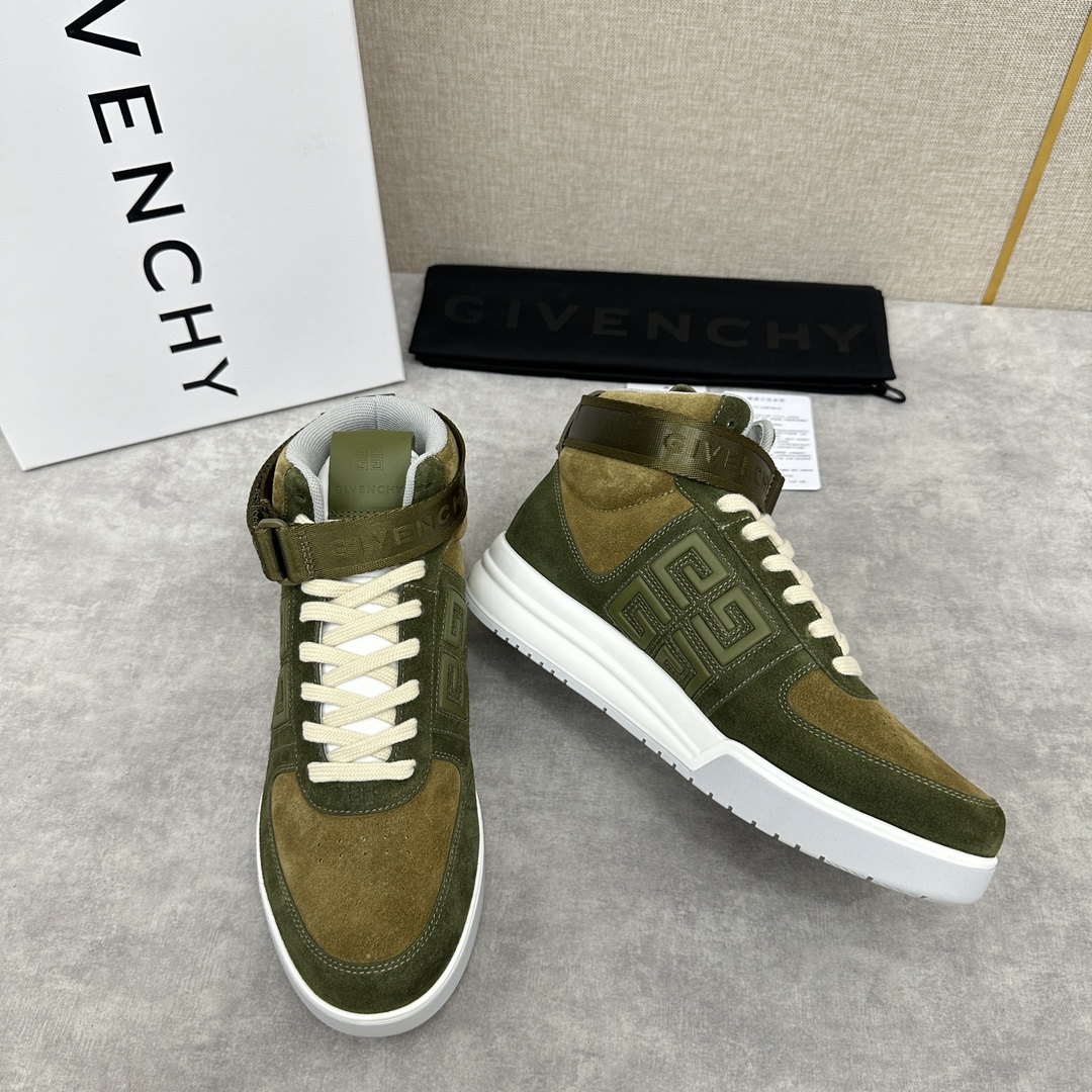 GVX新品GIVENCH*纪梵-希G4系列高帮运动鞋高帮靴官方5,890进口光滑牛皮系带拼接撞色设计踝部