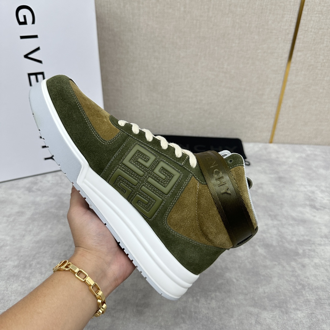 GVX新品GIVENCH*纪梵-希G4系列高帮运动鞋高帮靴官方5,890进口光滑牛皮系带拼接撞色设计踝部