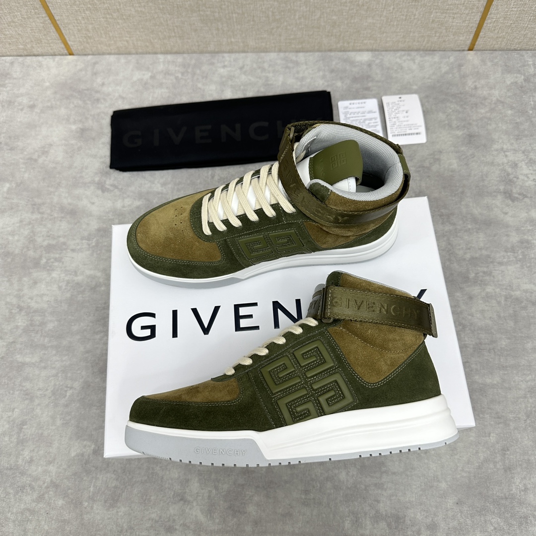 GVX新品GIVENCH*纪梵-希G4系列高帮运动鞋高帮靴官方5,890进口光滑牛皮系带拼接撞色设计踝部