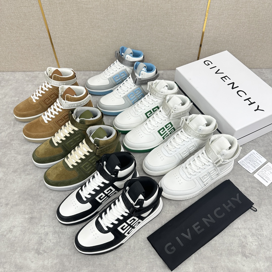 GVX新品GIVENCH*纪梵-希G4系列高帮运动鞋高帮靴官方5,890进口光滑牛皮系带拼接撞色设计踝部