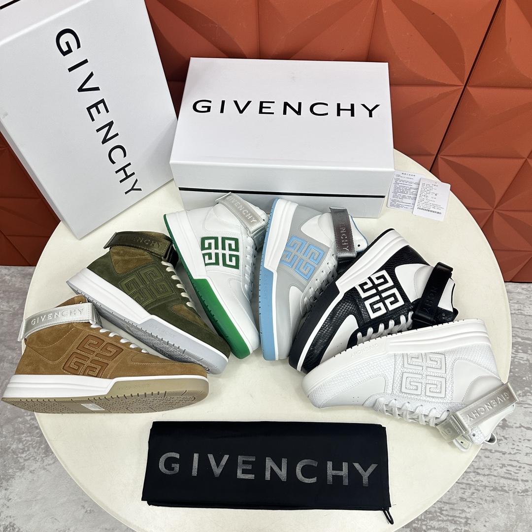 GVX新品GIVENCH*纪梵-希G4系列高帮运动鞋高帮靴官方5,890进口光滑牛皮系带拼接撞色设计踝部