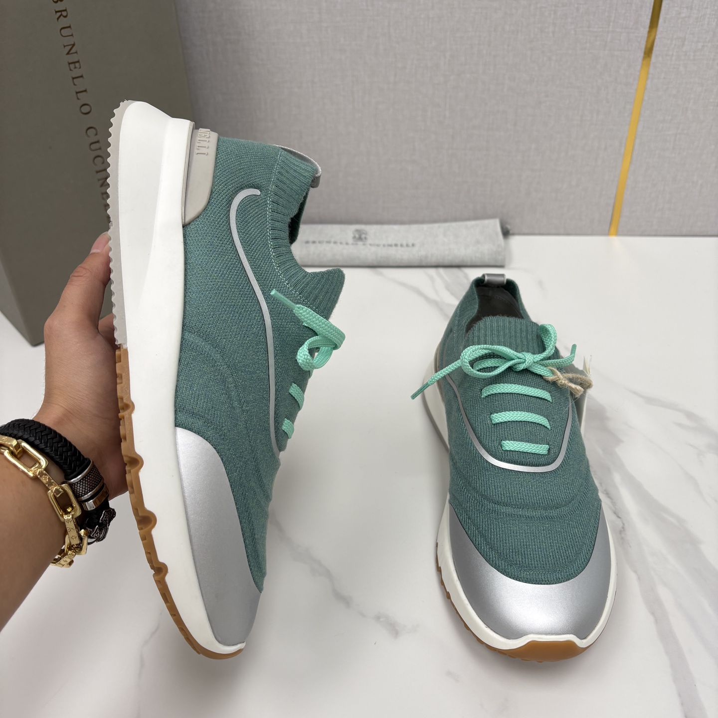 💋💍BC 新品 Brunello Cucinell* 针织运动鞋系列 官方 9,600 当意大利匠心邂逅