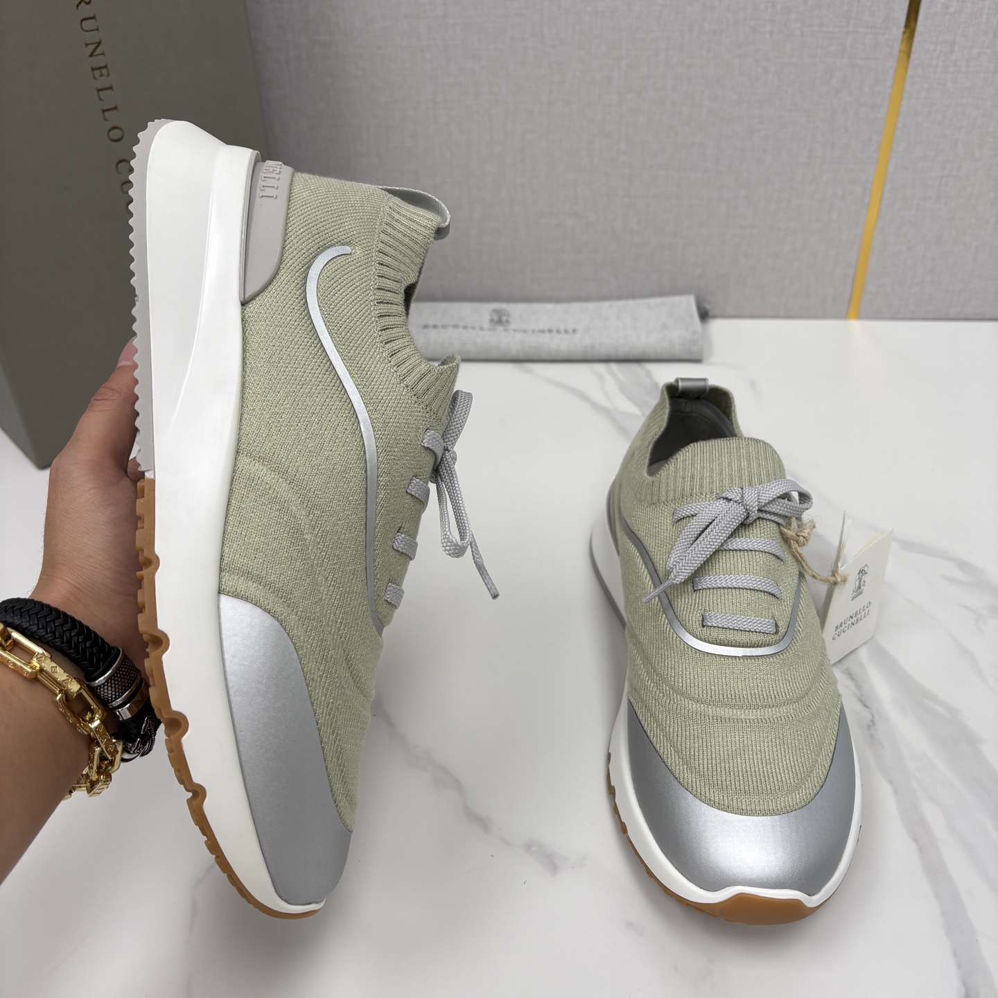 💋💍BC 新品 Brunello Cucinell* 针织运动鞋系列 官方 9,600 当意大利匠心邂逅