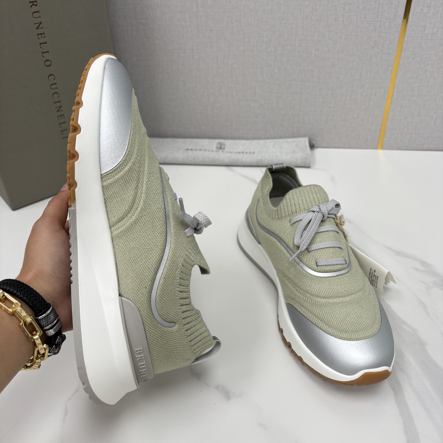 💋💍BC 新品 Brunello Cucinell* 针织运动鞋系列 官方 9,600 当意大利匠心邂逅