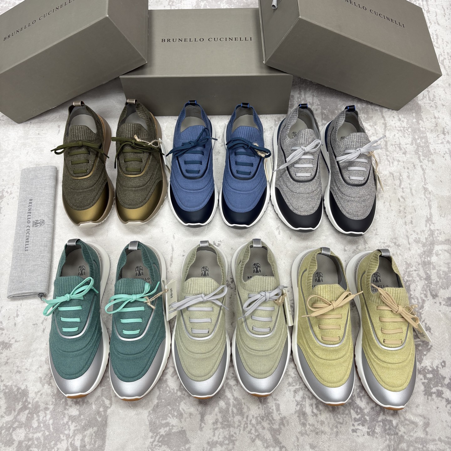 💋💍BC 新品 Brunello Cucinell* 针织运动鞋系列 官方 9,600 当意大利匠心邂逅