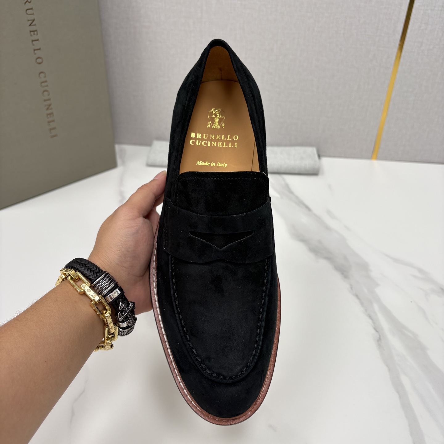 💋💍BC家新品上架 Brunello Cucinell* 乐福鞋皮鞋 选用进口胎牛反绒牛皮，触感如天鹅绒
