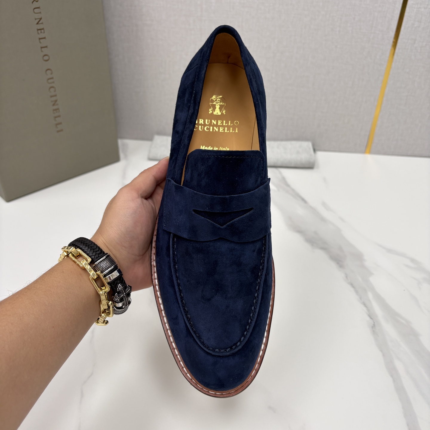 💋💍BC家新品上架 Brunello Cucinell* 乐福鞋皮鞋 选用进口胎牛反绒牛皮，触感如天鹅绒