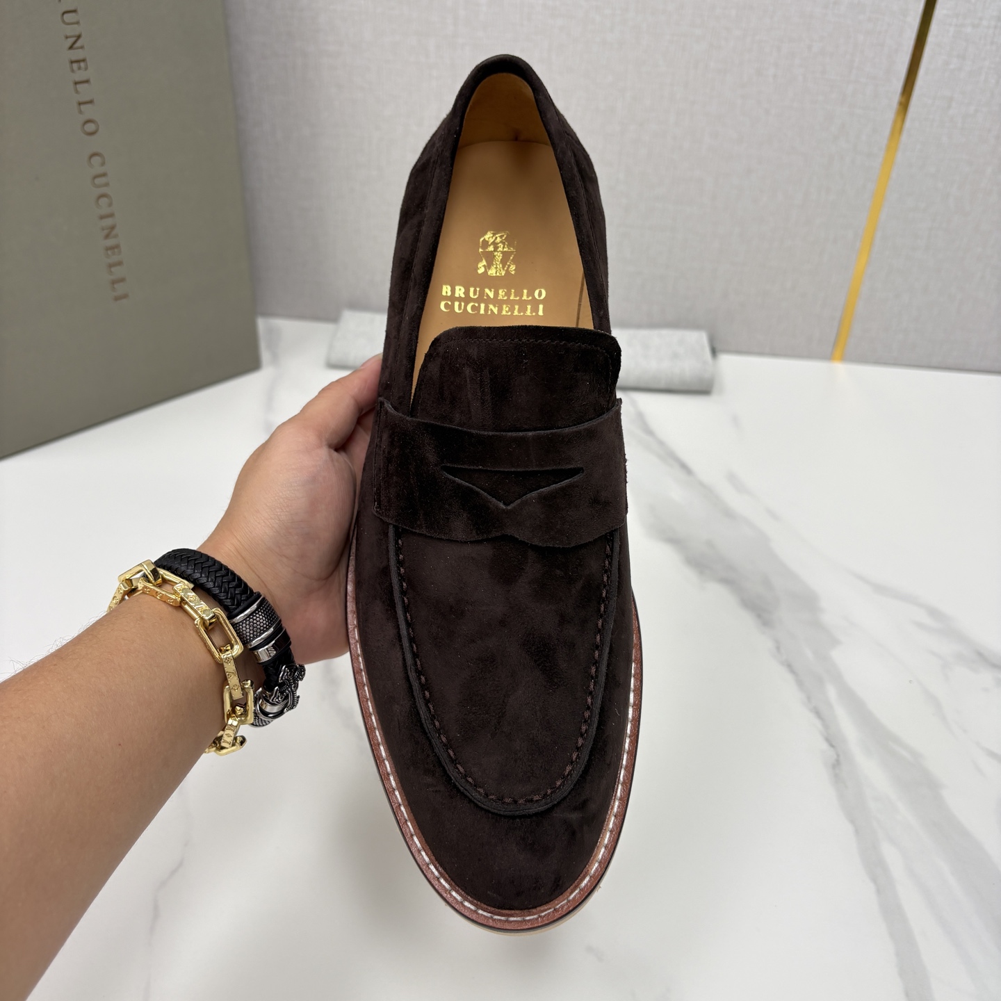 💋💍BC家新品上架 Brunello Cucinell* 乐福鞋皮鞋 选用进口胎牛反绒牛皮，触感如天鹅绒