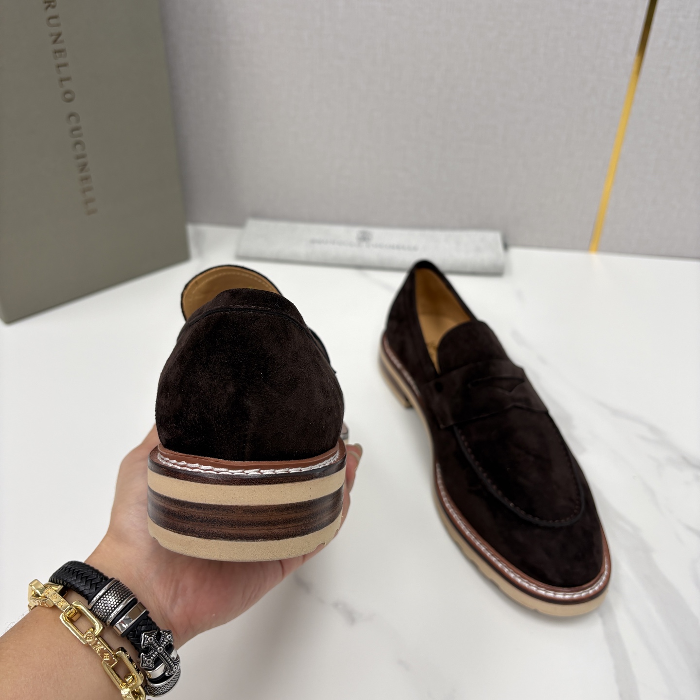 💋💍BC家新品上架 Brunello Cucinell* 乐福鞋皮鞋 选用进口胎牛反绒牛皮，触感如天鹅绒