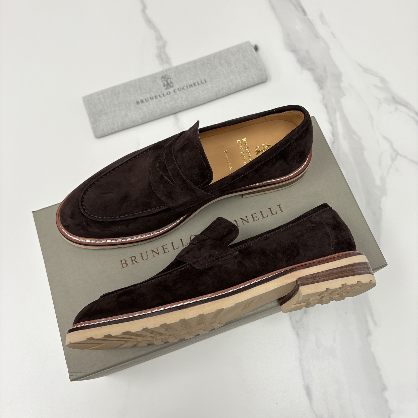 💋💍BC家新品上架 Brunello Cucinell* 乐福鞋皮鞋 选用进口胎牛反绒牛皮，触感如天鹅绒