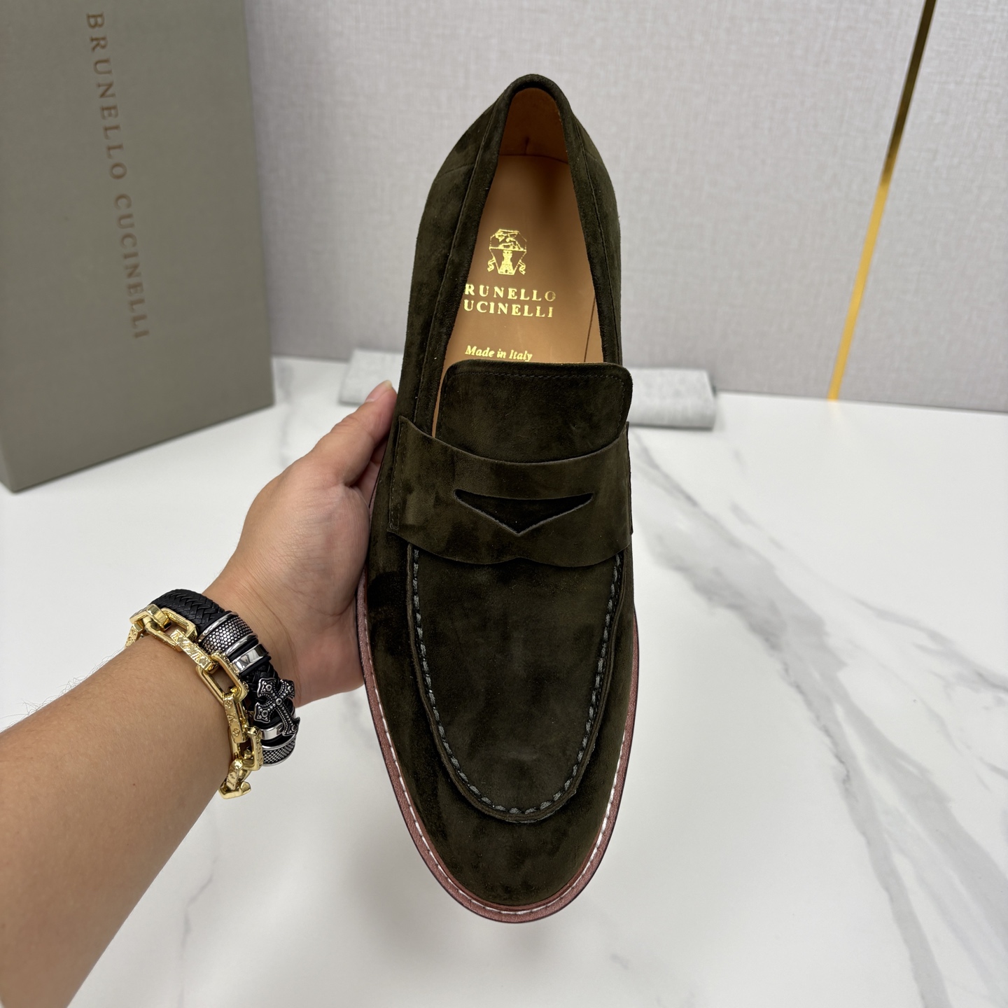 💋💍BC家新品上架 Brunello Cucinell* 乐福鞋皮鞋 选用进口胎牛反绒牛皮，触感如天鹅绒