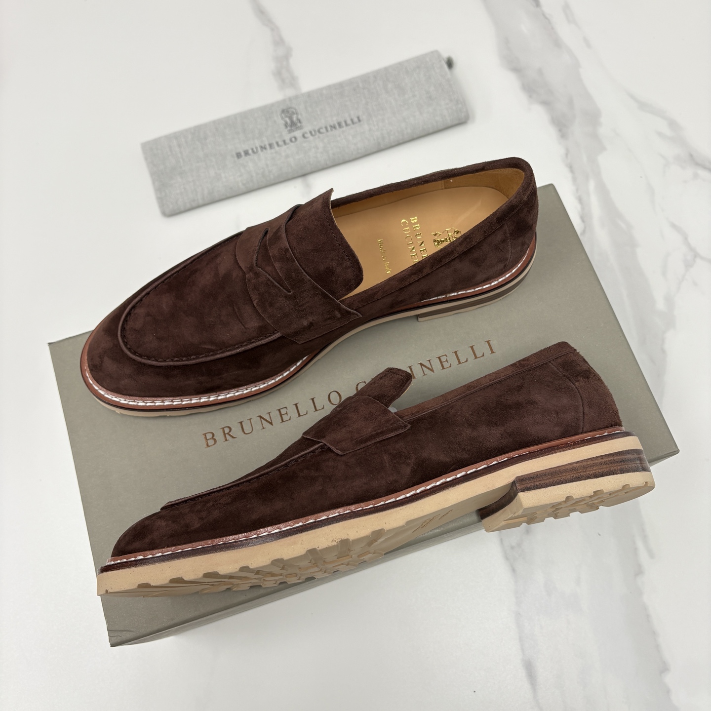 💋💍BC家新品上架 Brunello Cucinell* 乐福鞋皮鞋 选用进口胎牛反绒牛皮，触感如天鹅绒