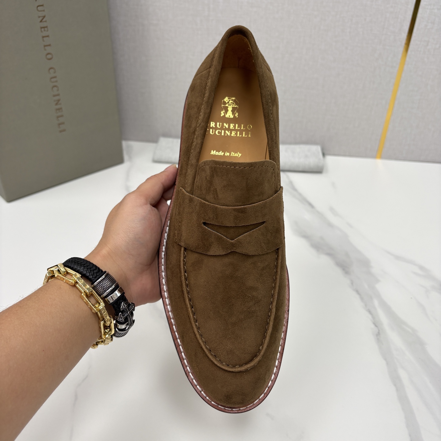 💋💍BC家新品上架 Brunello Cucinell* 乐福鞋皮鞋 选用进口胎牛反绒牛皮，触感如天鹅绒