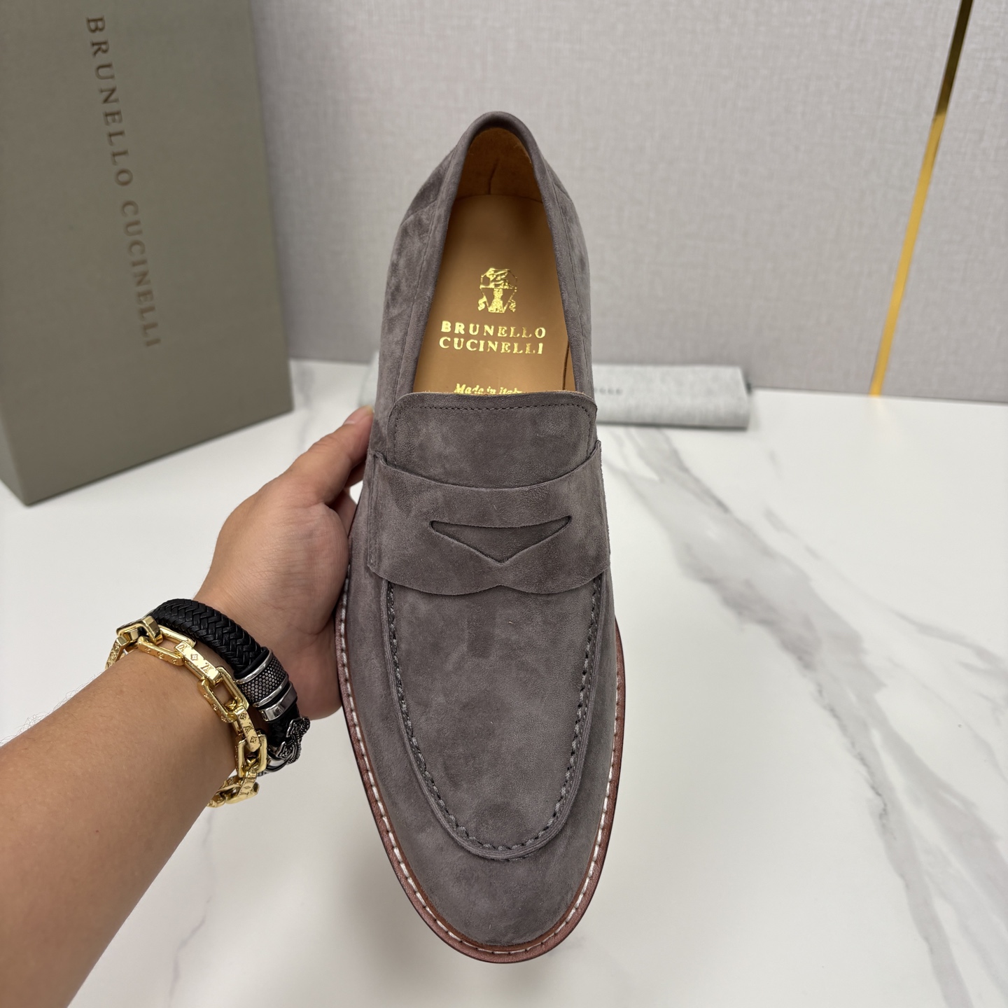 💋💍BC家新品上架 Brunello Cucinell* 乐福鞋皮鞋 选用进口胎牛反绒牛皮，触感如天鹅绒