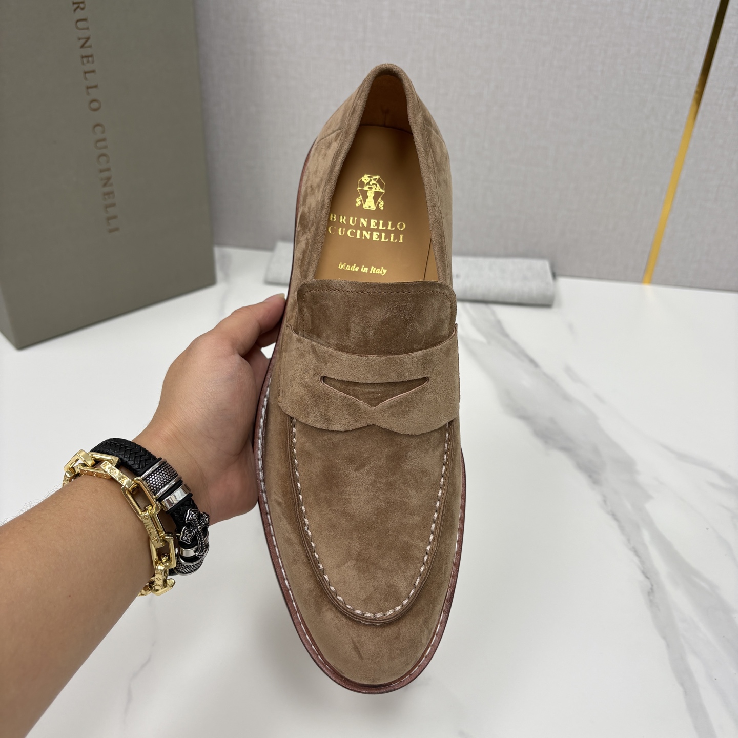 💋💍BC家新品上架 Brunello Cucinell* 乐福鞋皮鞋 选用进口胎牛反绒牛皮，触感如天鹅绒