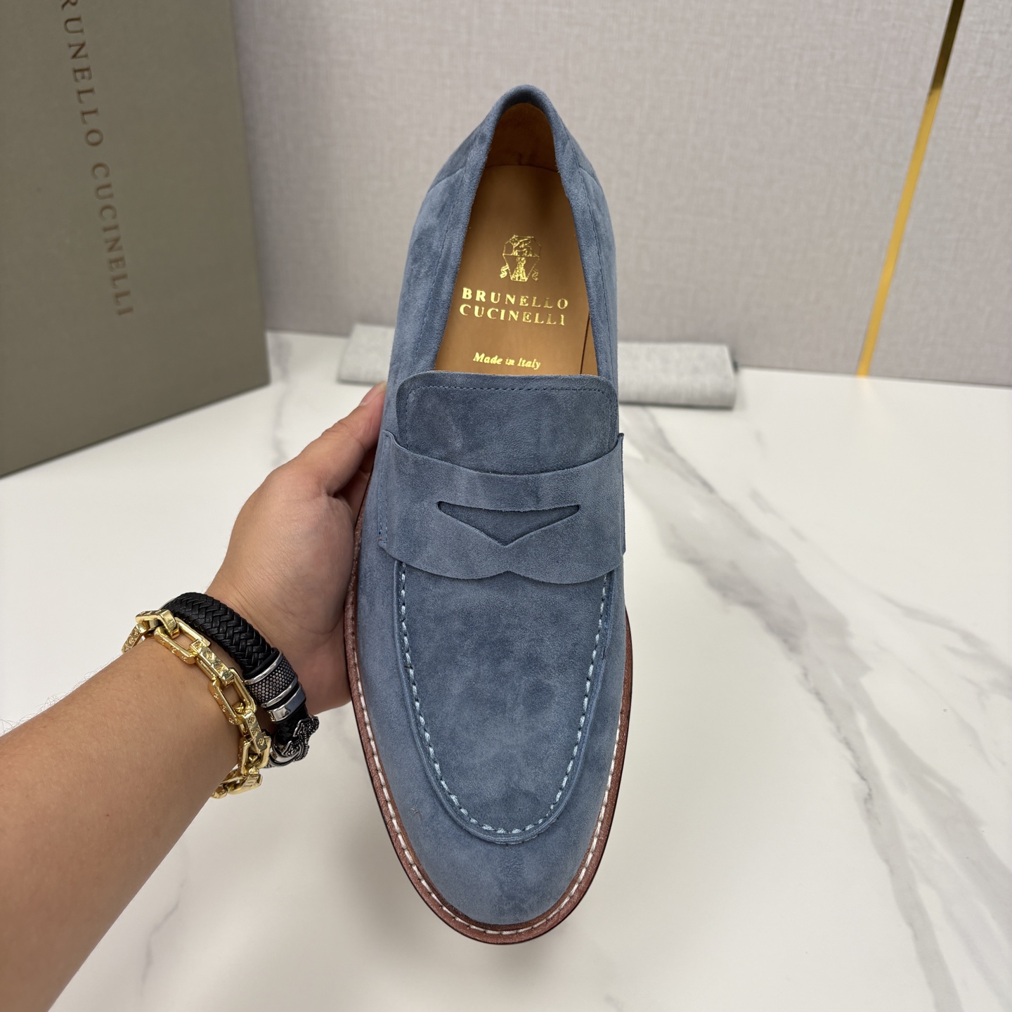 💋💍BC家新品上架 Brunello Cucinell* 乐福鞋皮鞋 选用进口胎牛反绒牛皮，触感如天鹅绒