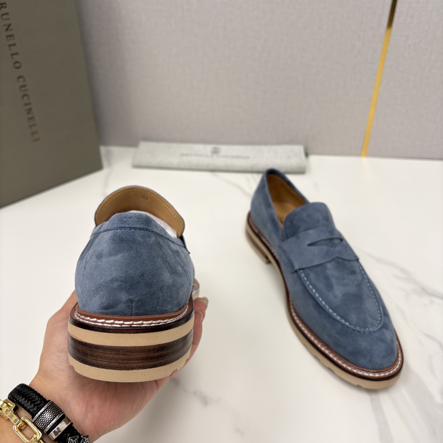 💋💍BC家新品上架 Brunello Cucinell* 乐福鞋皮鞋 选用进口胎牛反绒牛皮，触感如天鹅绒