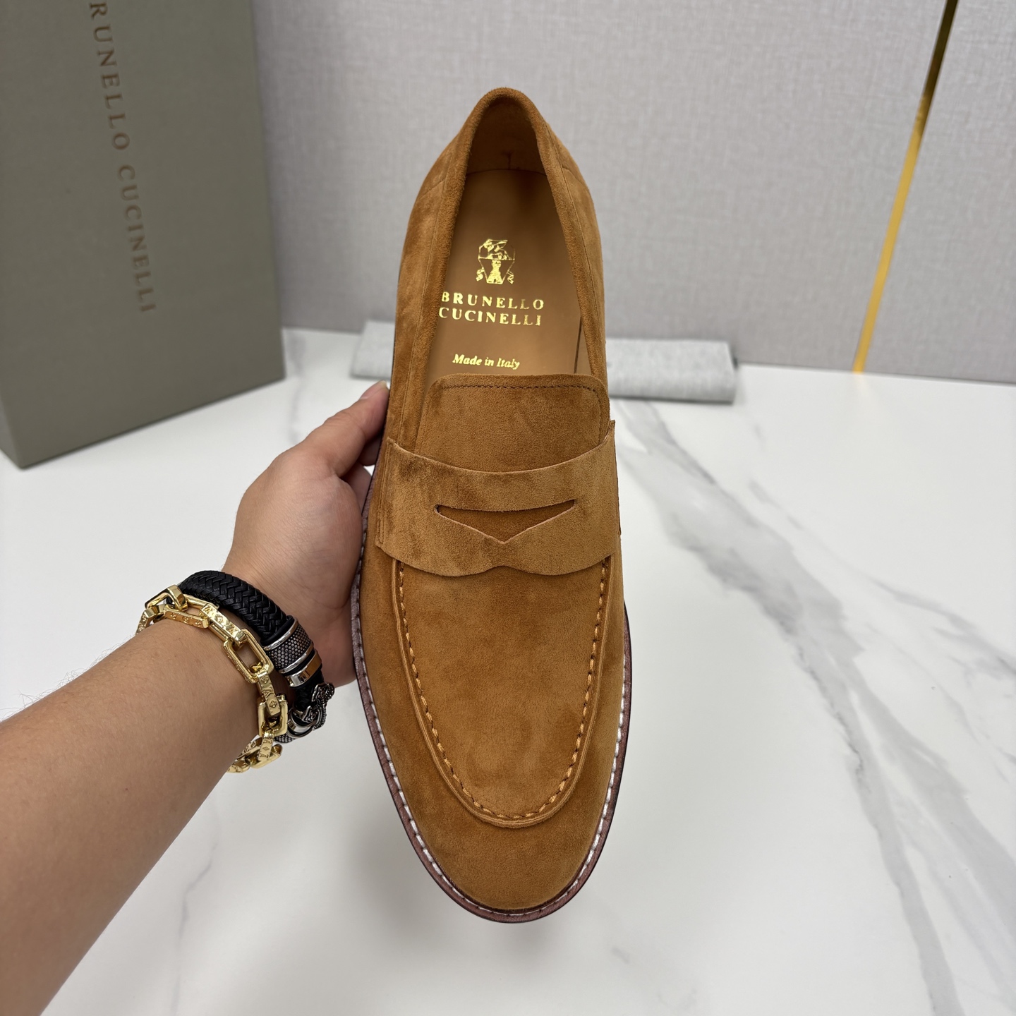 💋💍BC家新品上架 Brunello Cucinell* 乐福鞋皮鞋 选用进口胎牛反绒牛皮，触感如天鹅绒