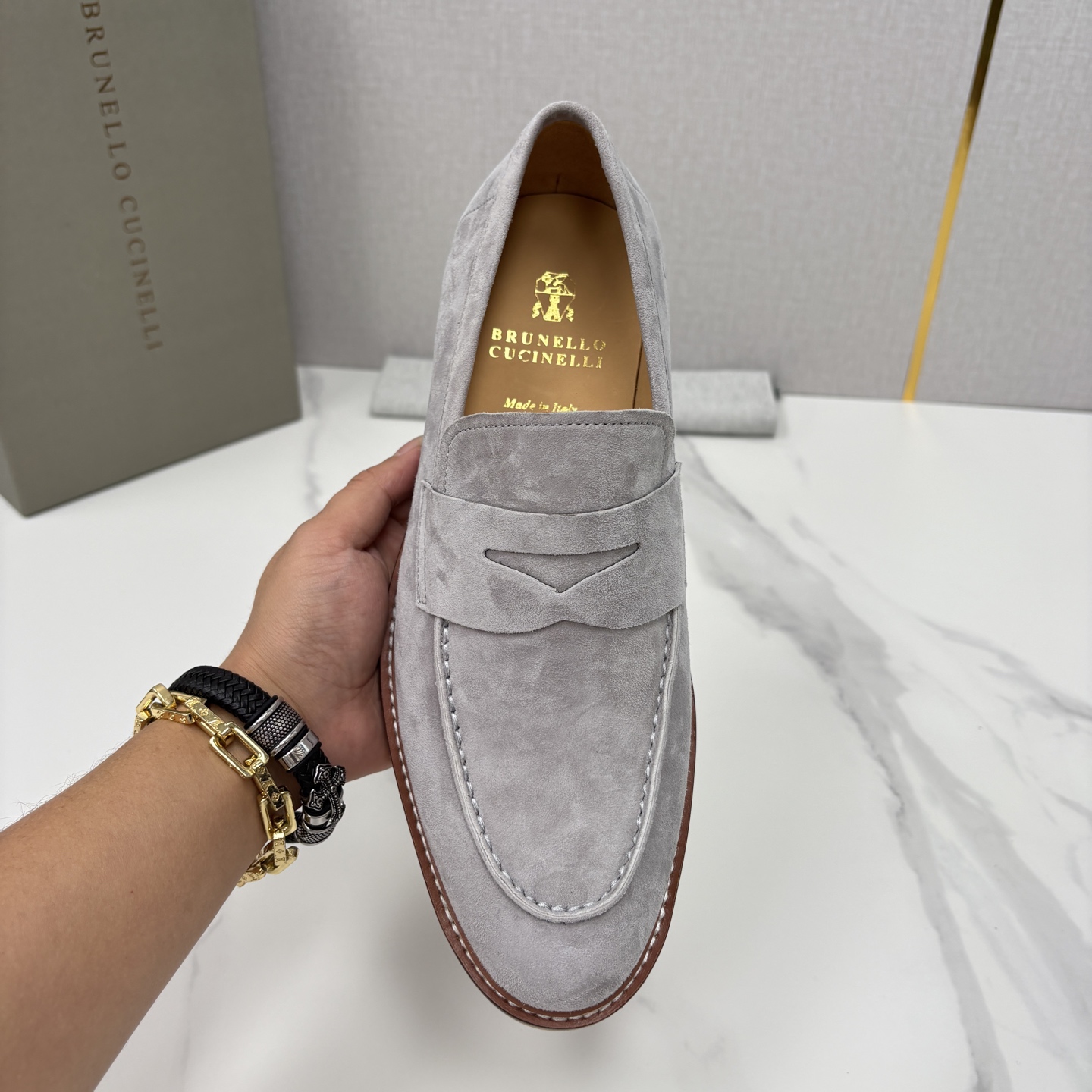 💋💍BC家新品上架 Brunello Cucinell* 乐福鞋皮鞋 选用进口胎牛反绒牛皮，触感如天鹅绒