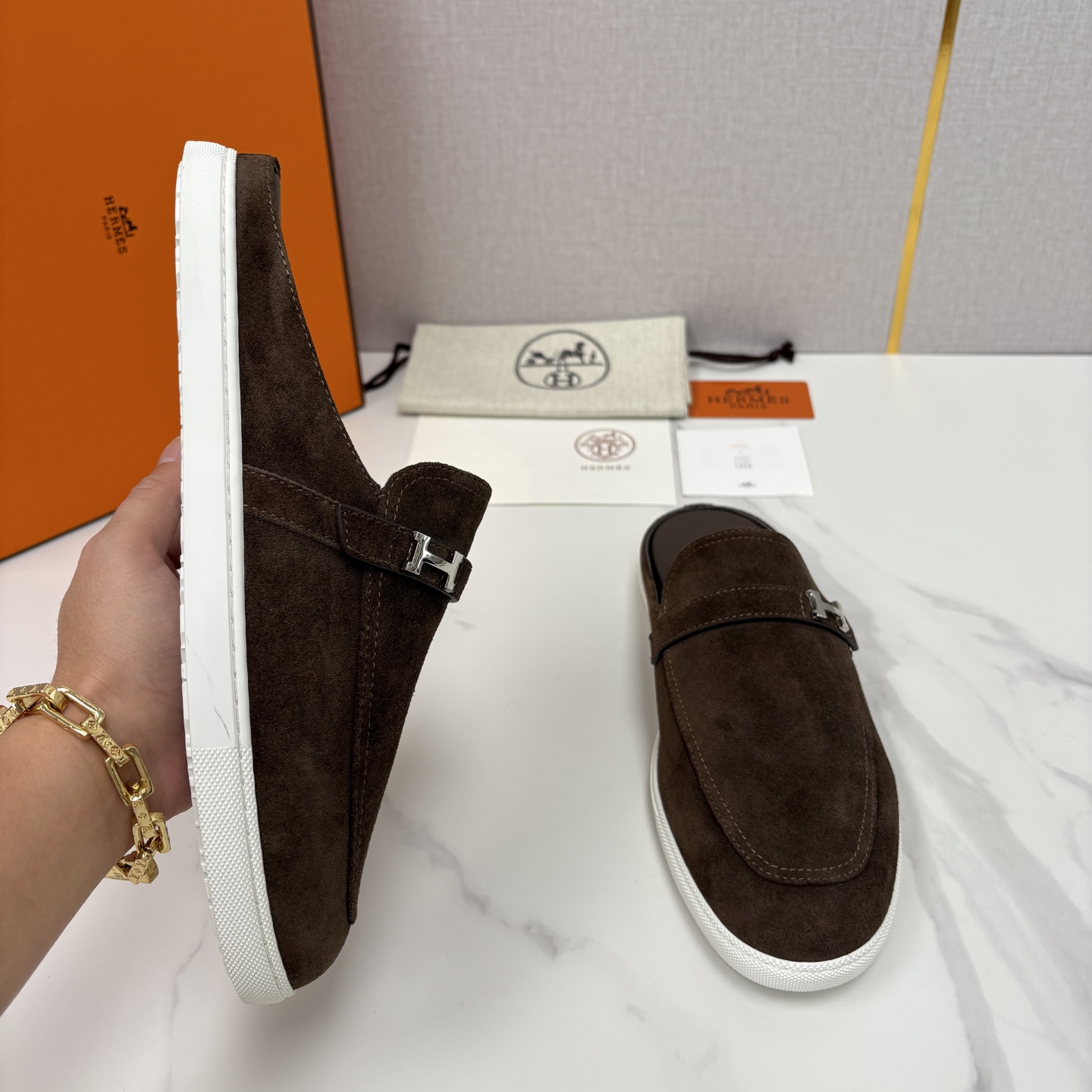 💋💍H家新品 Hermè* 爱马-仕 穆勒鞋 男士半拖 官方 9,280 奢适慵懒的高阶表达 甄选进口小