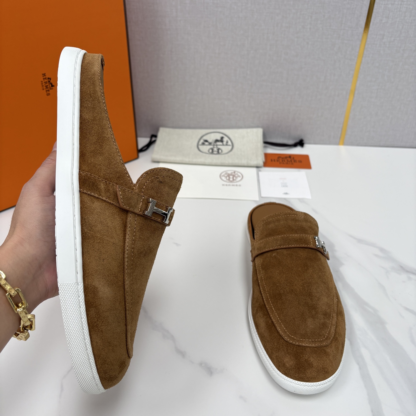 💋💍H家新品 Hermè* 爱马-仕 穆勒鞋 男士半拖 官方 9,280 奢适慵懒的高阶表达 甄选进口小