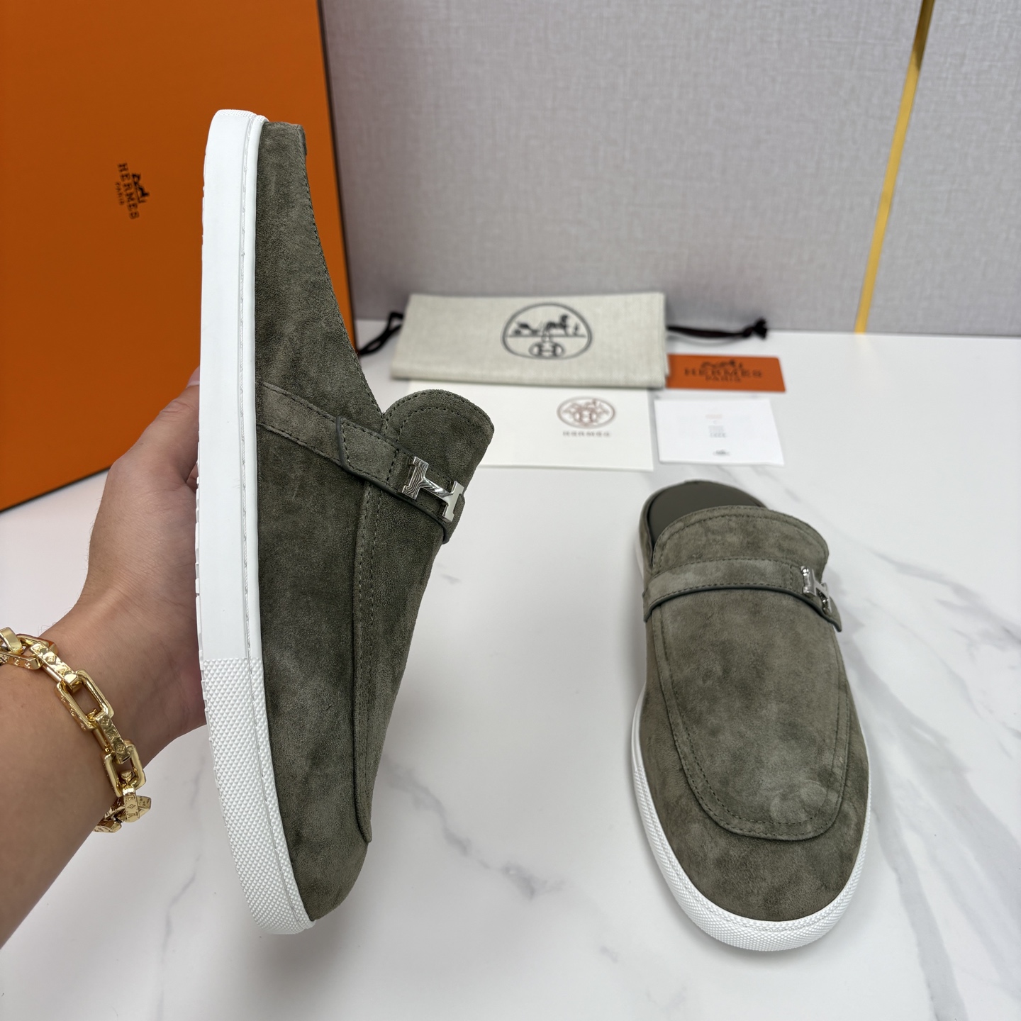 💋💍H家新品 Hermè* 爱马-仕 穆勒鞋 男士半拖 官方 9,280 奢适慵懒的高阶表达 甄选进口小