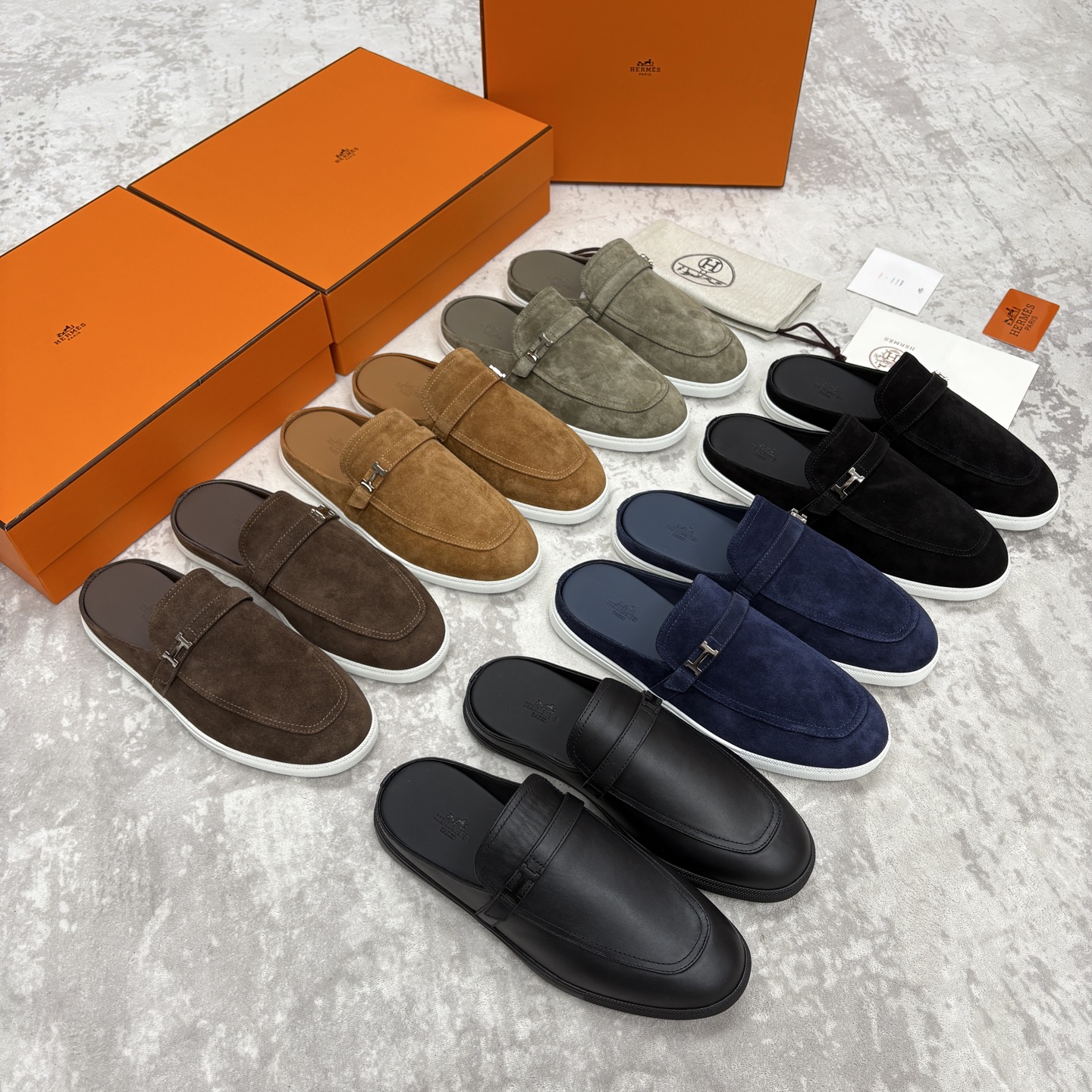 💋💍H家新品 Hermè* 爱马-仕 穆勒鞋 男士半拖 官方 9,280 奢适慵懒的高阶表达 甄选进口小