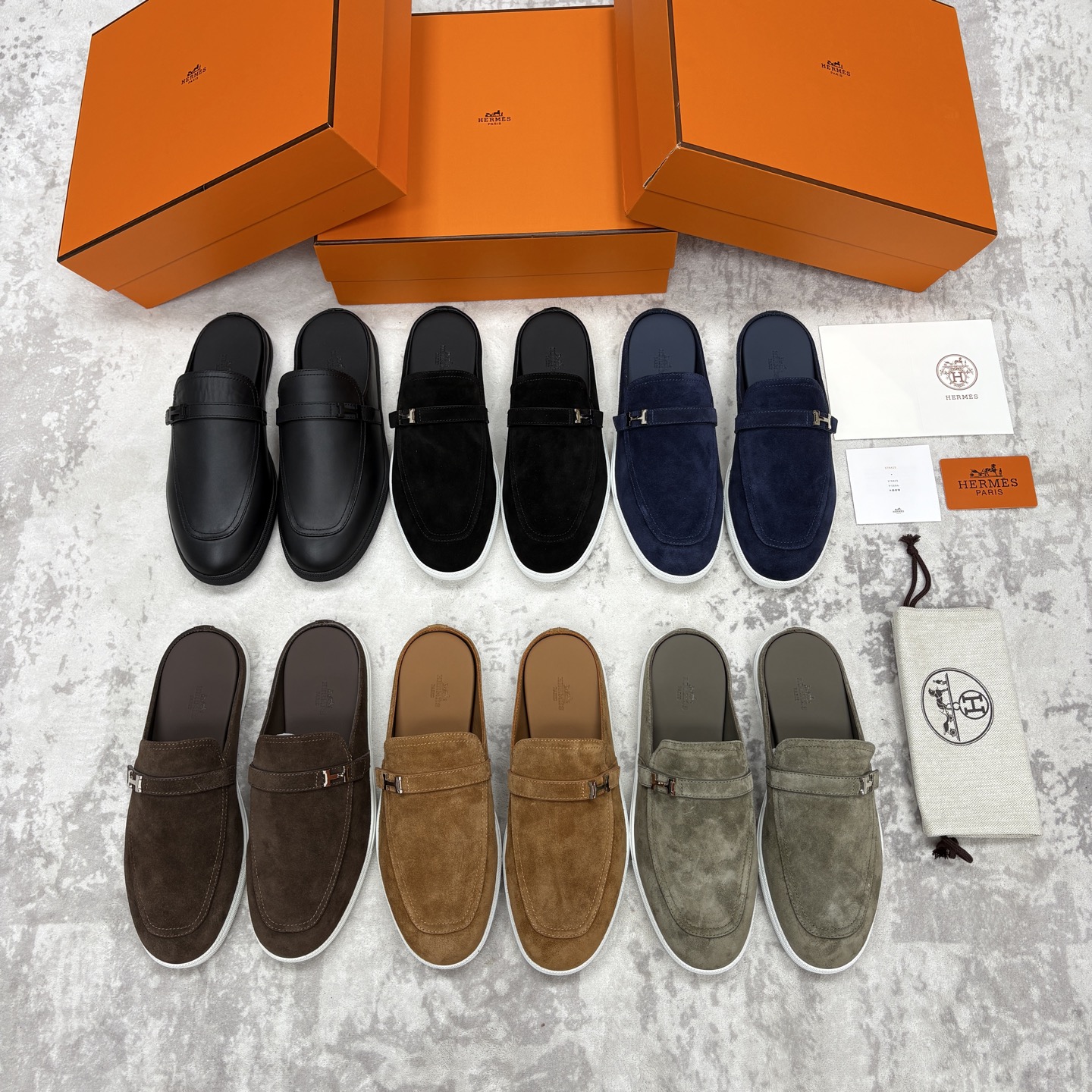 💋💍H家新品 Hermè* 爱马-仕 穆勒鞋 男士半拖 官方 9,280 奢适慵懒的高阶表达 甄选进口小