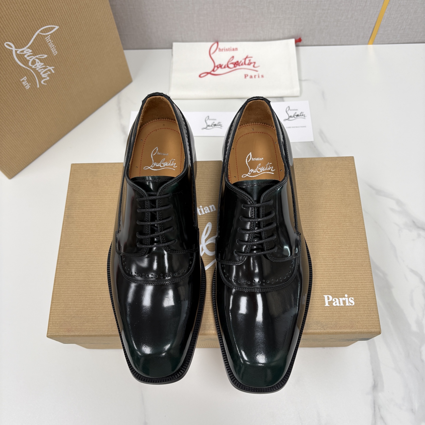 💋💍 CL 新品男士正装鞋皮鞋 Christia* Loubouti* 红底鞋 皮革肌理与红底美学的绅士