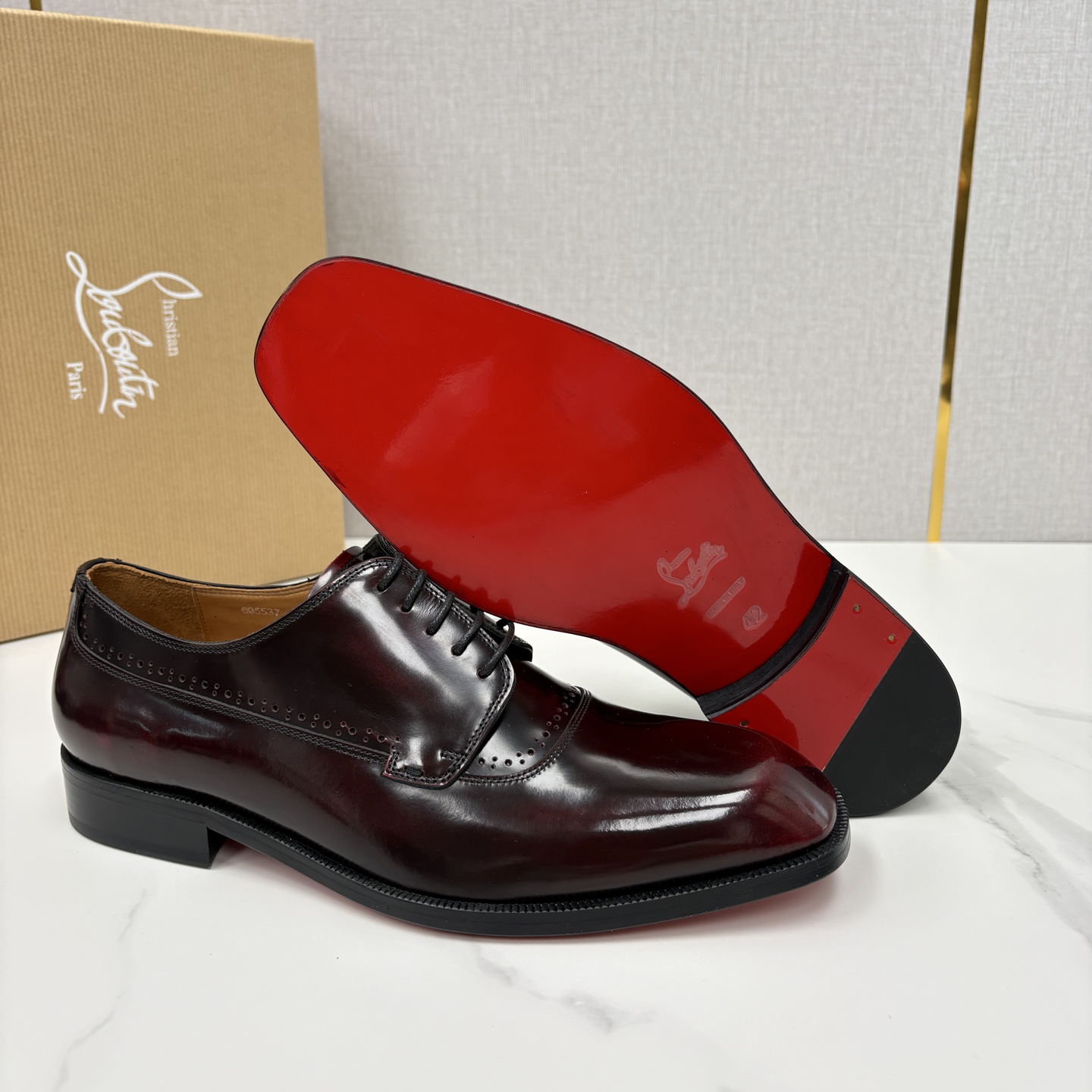 💋💍 CL 新品男士正装鞋皮鞋 Christia* Loubouti* 红底鞋 皮革肌理与红底美学的绅士