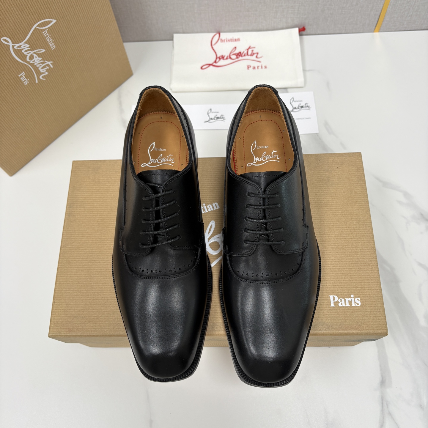 💋💍 CL 新品男士正装鞋皮鞋 Christia* Loubouti* 红底鞋 皮革肌理与红底美学的绅士
