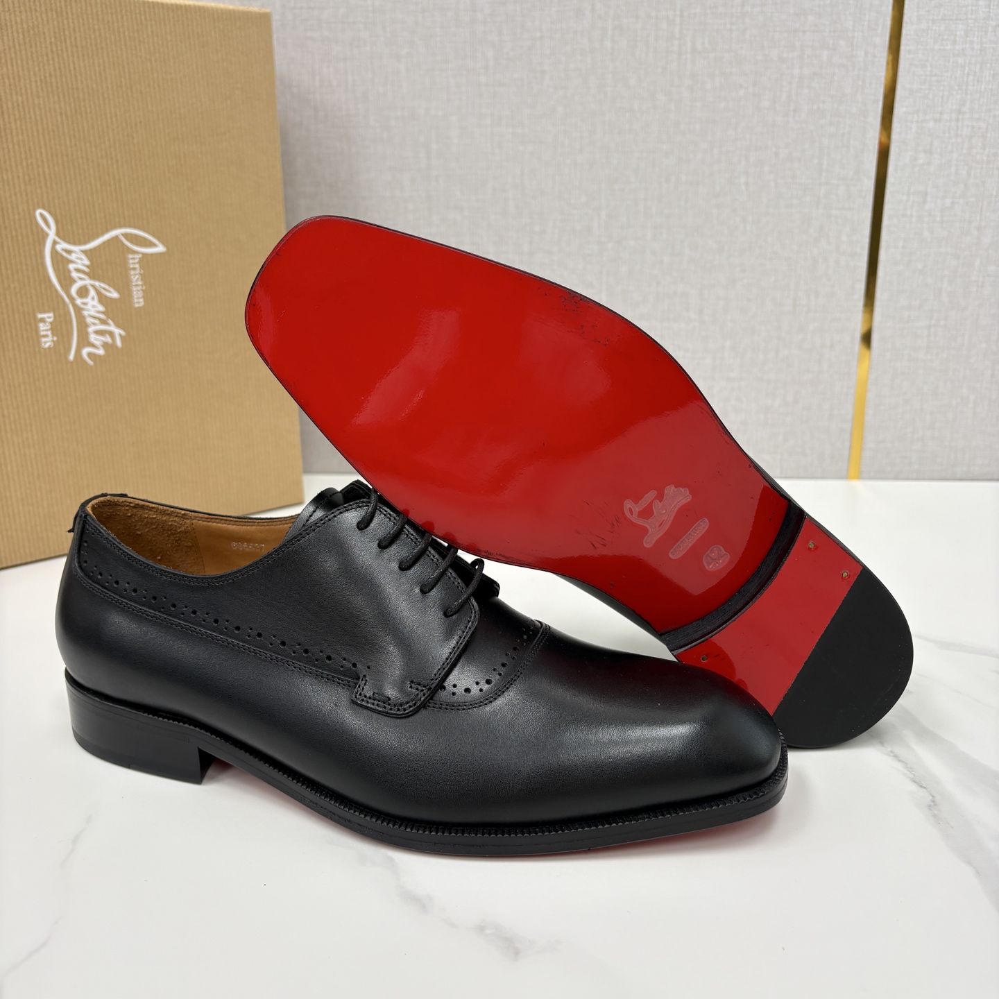 💋💍 CL 新品男士正装鞋皮鞋 Christia* Loubouti* 红底鞋 皮革肌理与红底美学的绅士