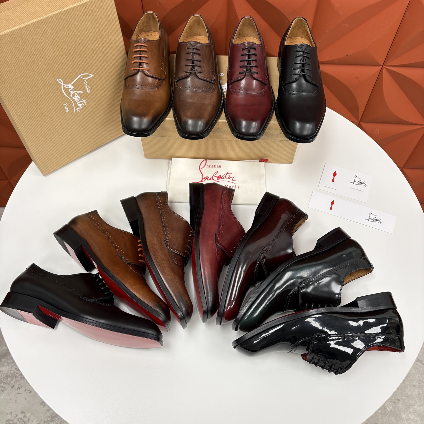 💋💍 CL 新品男士正装鞋皮鞋 Christia* Loubouti* 红底鞋 皮革肌理与红底美学的绅士