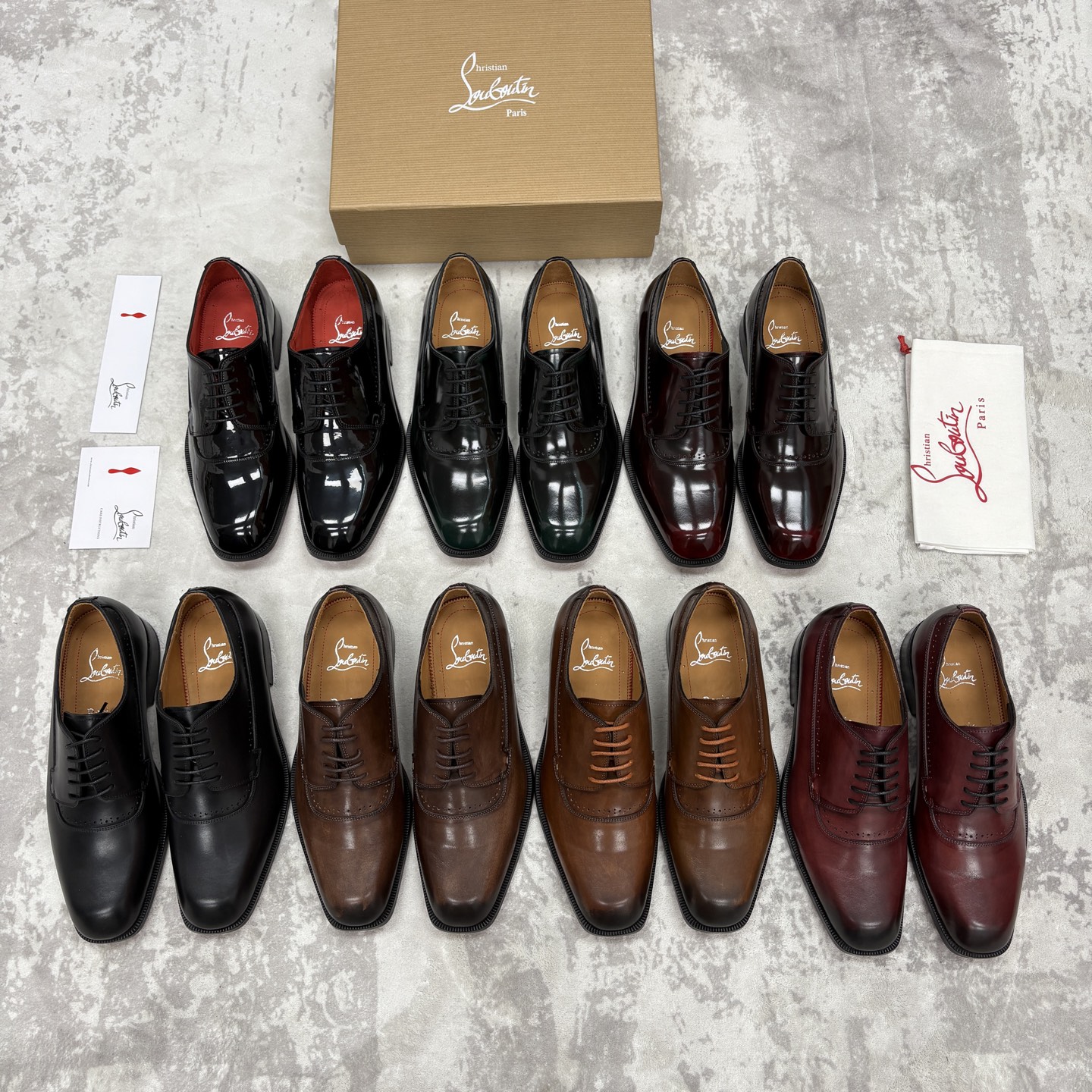 💋💍 CL 新品男士正装鞋皮鞋 Christia* Loubouti* 红底鞋 皮革肌理与红底美学的绅士