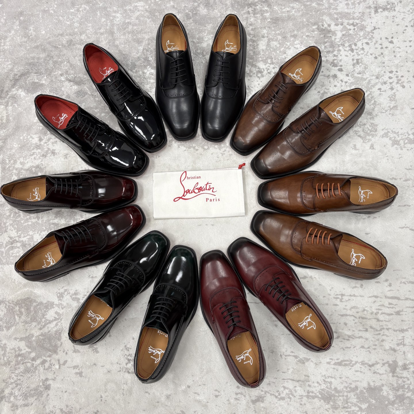 💋💍 CL 新品男士正装鞋皮鞋 Christia* Loubouti* 红底鞋 皮革肌理与红底美学的绅士