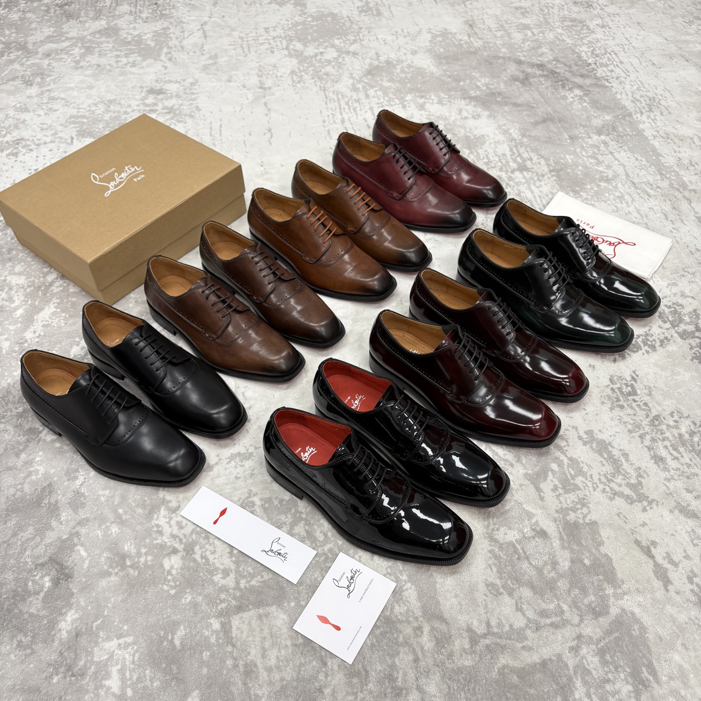 💋💍 CL 新品男士正装鞋皮鞋 Christia* Loubouti* 红底鞋 皮革肌理与红底美学的绅士