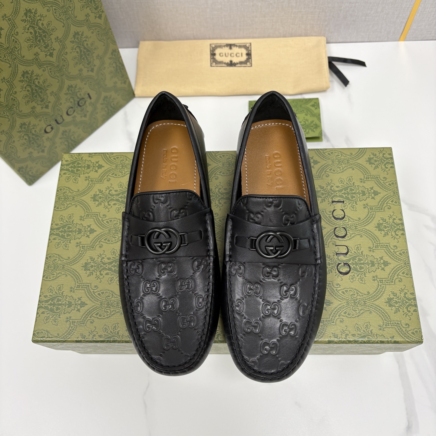 💋💍 G家 代购版 官网同步发售 GUCC* 古～驰 饰马衔扣男士驾车鞋 官方 7,300 经典款式豆豆