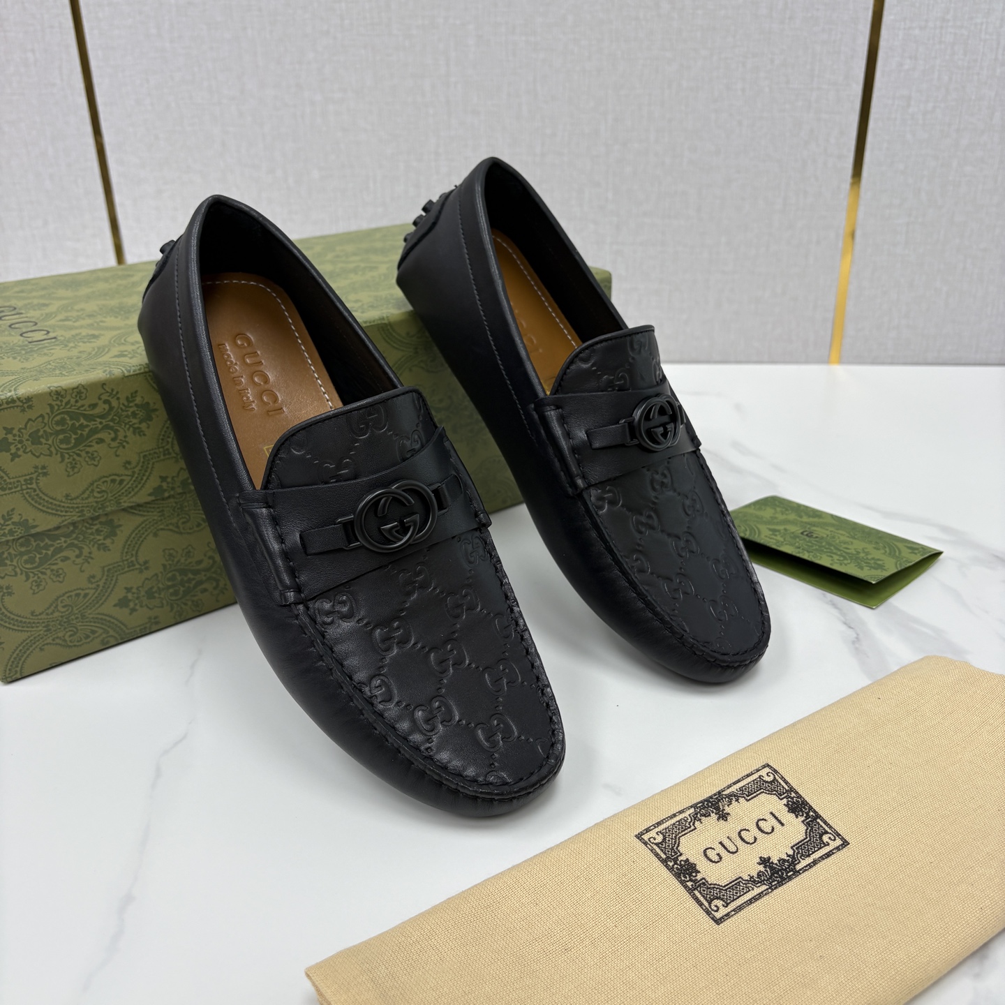 💋💍 G家 代购版 官网同步发售 GUCC* 古～驰 饰马衔扣男士驾车鞋 官方 7,300 经典款式豆豆