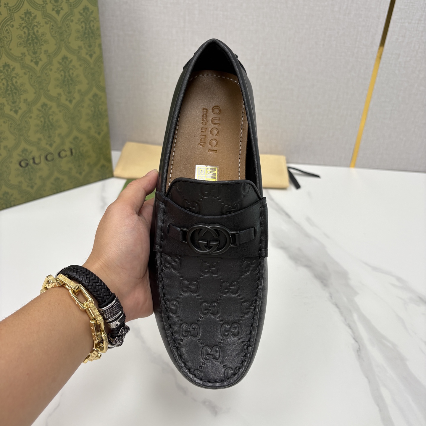 💋💍 G家 代购版 官网同步发售 GUCC* 古～驰 饰马衔扣男士驾车鞋 官方 7,300 经典款式豆豆