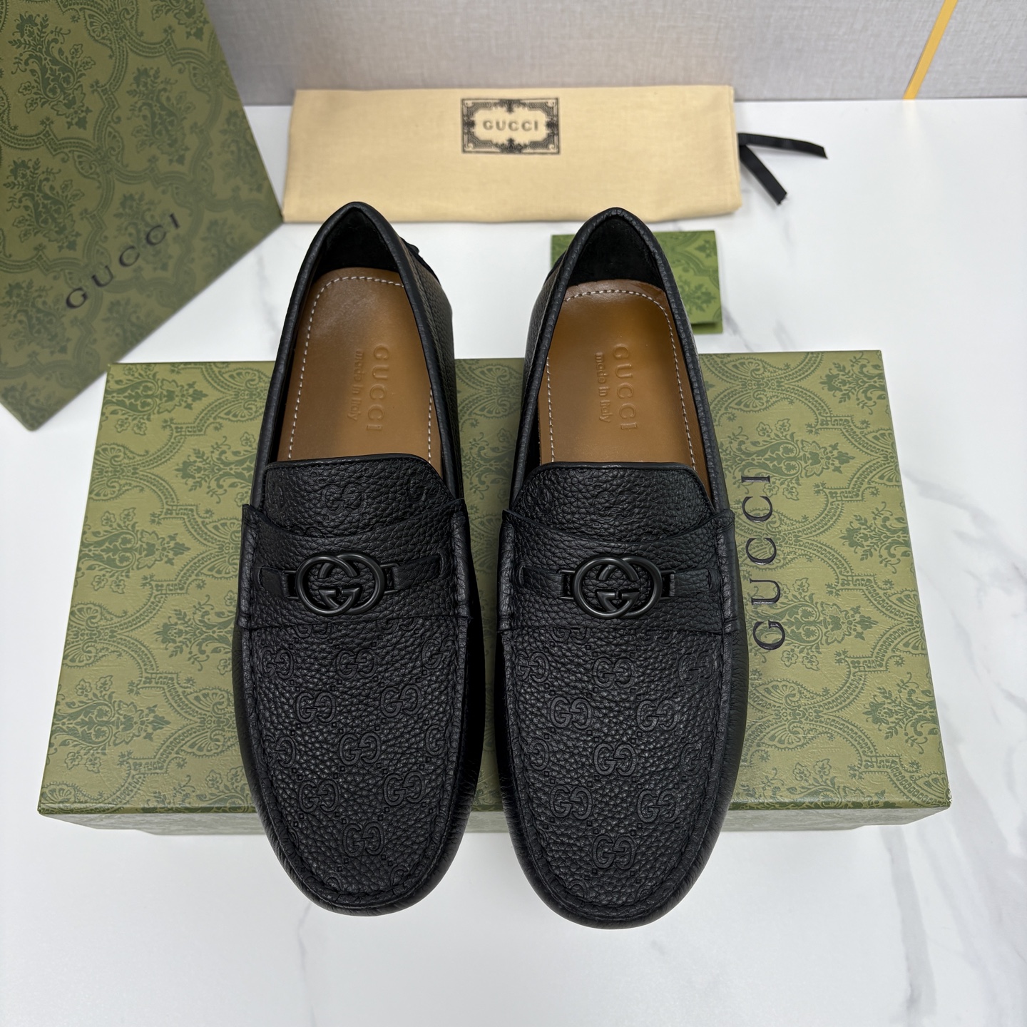 💋💍 G家 代购版 官网同步发售 GUCC* 古～驰 饰马衔扣男士驾车鞋 官方 7,300 经典款式豆豆