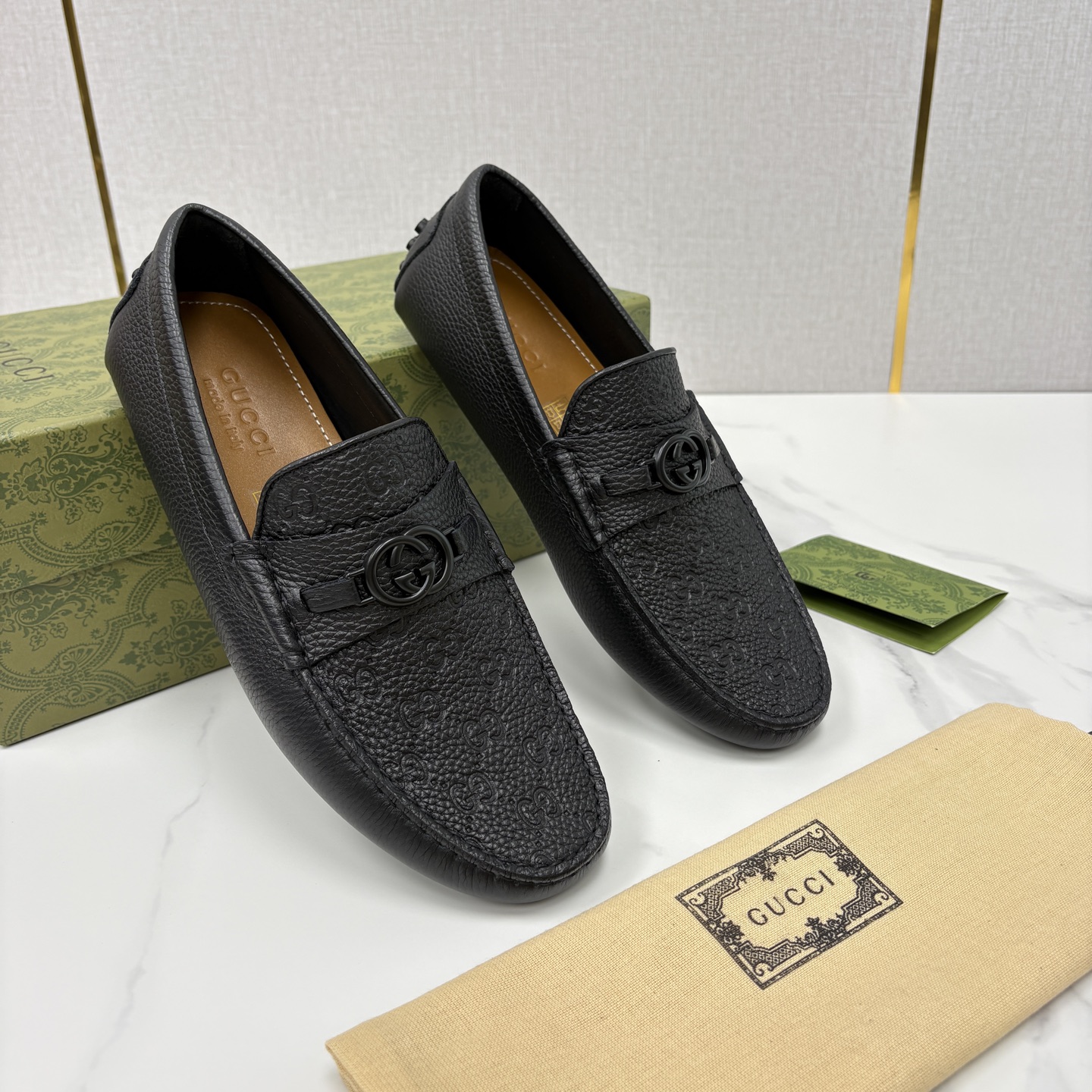 💋💍 G家 代购版 官网同步发售 GUCC* 古～驰 饰马衔扣男士驾车鞋 官方 7,300 经典款式豆豆