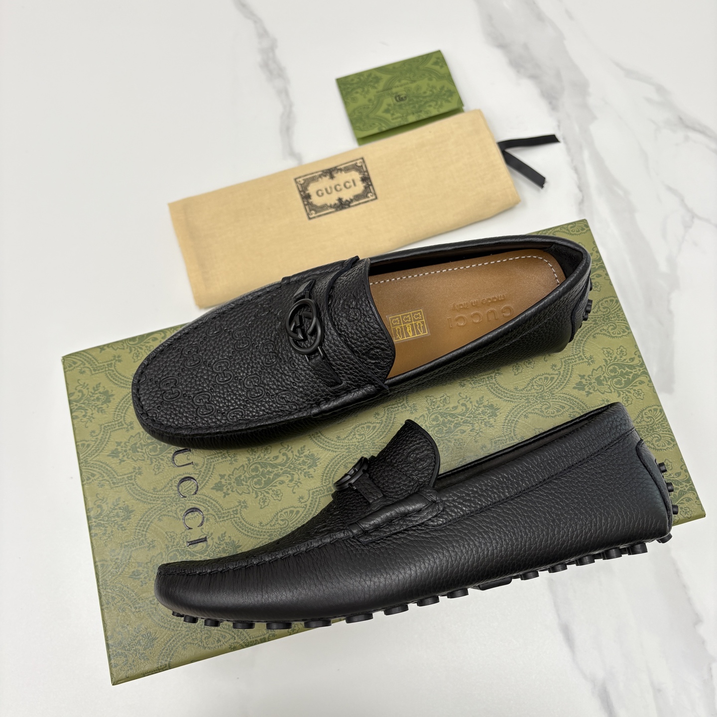 💋💍 G家 代购版 官网同步发售 GUCC* 古～驰 饰马衔扣男士驾车鞋 官方 7,300 经典款式豆豆