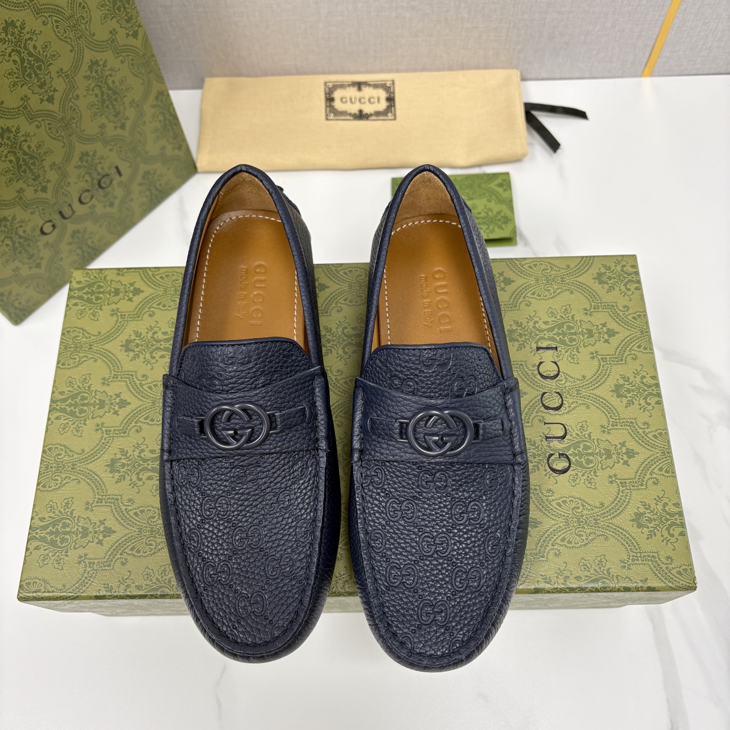 💋💍 G家 代购版 官网同步发售 GUCC* 古～驰 饰马衔扣男士驾车鞋 官方 7,300 经典款式豆豆