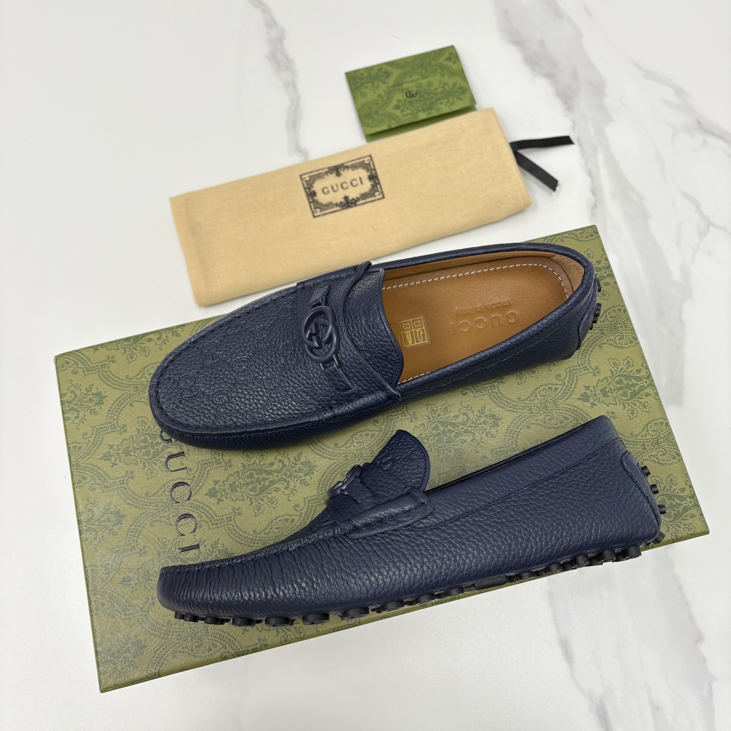 💋💍 G家 代购版 官网同步发售 GUCC* 古～驰 饰马衔扣男士驾车鞋 官方 7,300 经典款式豆豆