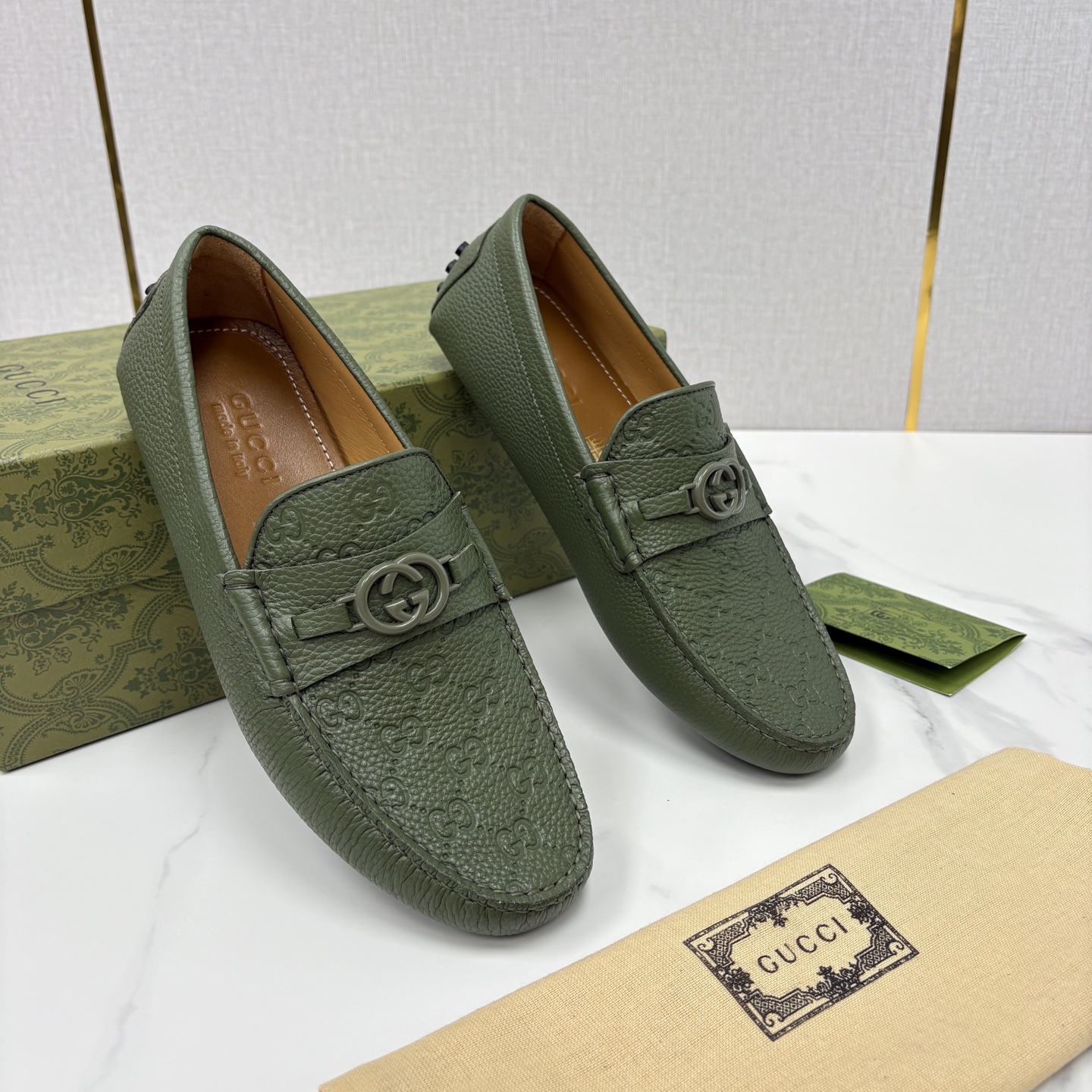 💋💍 G家 代购版 官网同步发售 GUCC* 古～驰 饰马衔扣男士驾车鞋 官方 7,300 经典款式豆豆