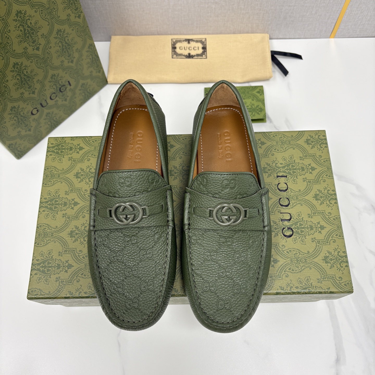 💋💍 G家 代购版 官网同步发售 GUCC* 古～驰 饰马衔扣男士驾车鞋 官方 7,300 经典款式豆豆